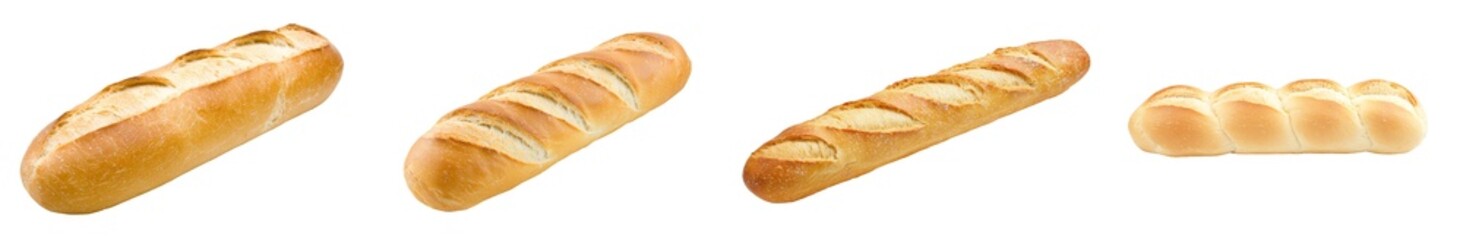Poster - The freshest of baguettes - long French breads, isolated on a transparent background.