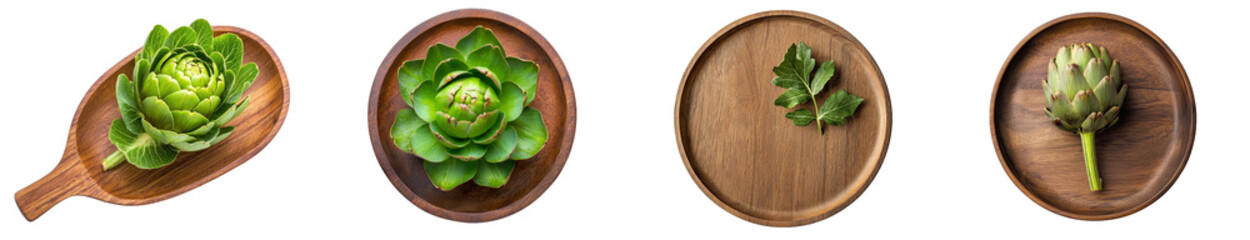 Poster - Isolated artichoke on transparent background, top view