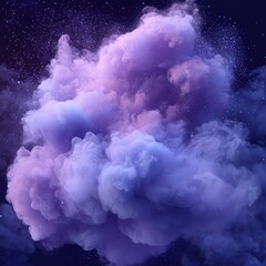 Poster - Explore the dynamic powder burst in shades of blue and purple for stunning visual effects