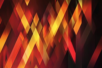 Poster - Vibrant abstract design featuring dynamic patterns in red and yellow, creating an energetic atmosphere in digital art. Generative AI