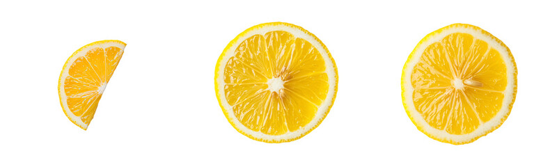 Poster - Isolated lemon slice on transparent background, top view