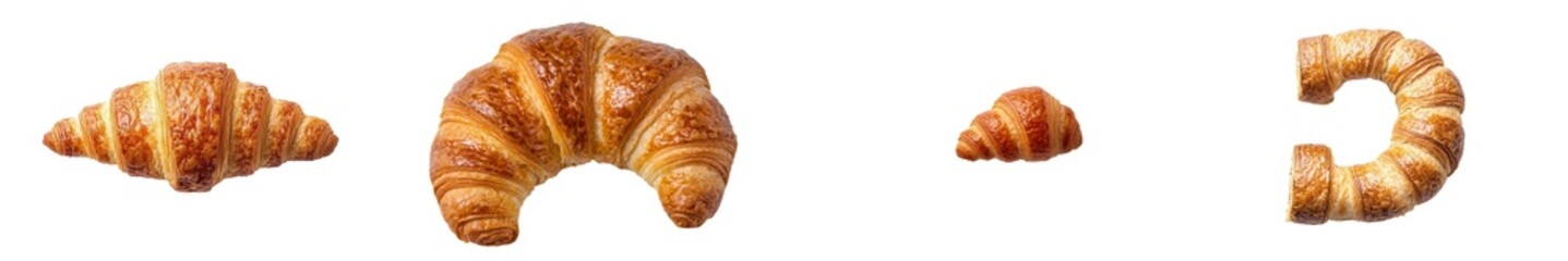 Poster - Top view of croissant isolated on transparent background