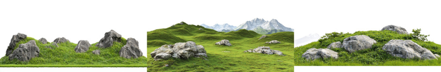 Poster - Summer trail in mountains isolated on transparent background