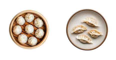 Poster - Top view of transparent plate with khinkali