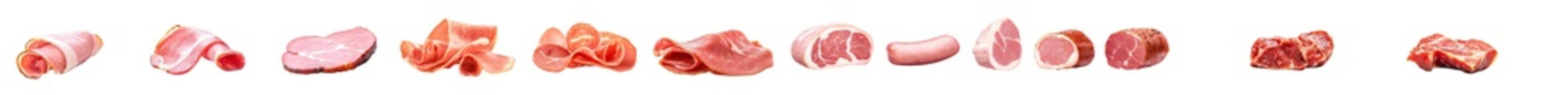 Poster - A transparent background is used to illustrate three slices of ham