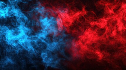 Poster - A stunning abstract background with swirling blue and red smoke, creating a dynamic and vibrant atmosphere.