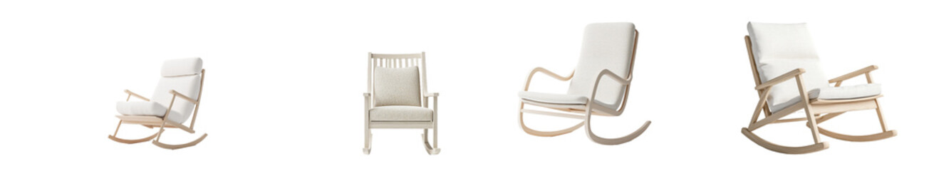 Poster - Isolated on a transparent background, a modern rocking chair