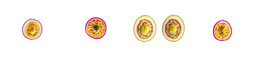 Poster - Passion fruit halved isolated on a transparent background
