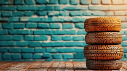 Aufkleber - Explore the versatility of stacked tires in modern design and transportation