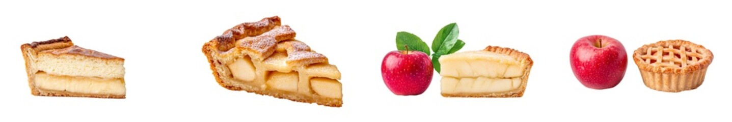 Poster - PNG image of an apple pie slice isolated on a transparent or white background
