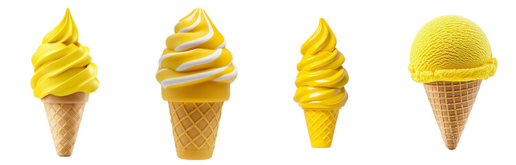 Poster - Isolated yellow ice cream cone