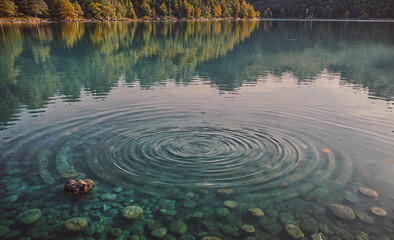 Poster - Large body of water with a rock in the middle