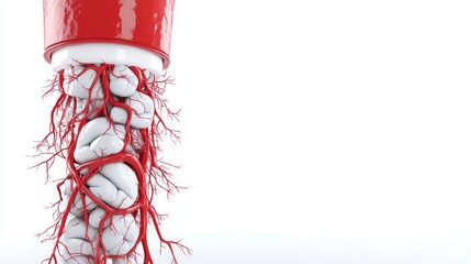 Leinwandbilder - Explore the connection between beverage and blood vessels in art