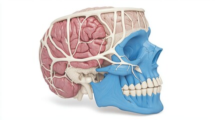 Aufkleber - Explore the intricate anatomy of the human skull and brain structure