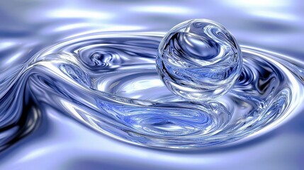 Poster - Mesmerizing Realistic Water Reflection and Sphere