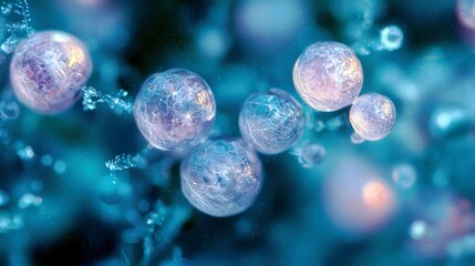 Poster - Captivating Realistic Macro of Colorful Bubbles