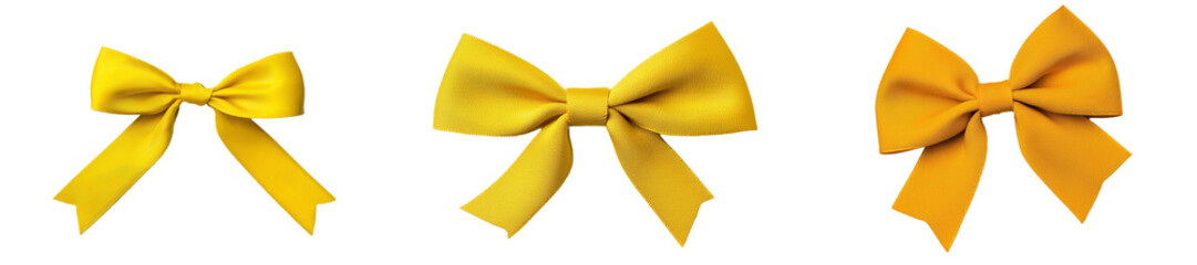 Aufkleber - Isolated on transparent background, this golden ribbon bow is perfect for gift wrapping.