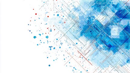 Poster - Dynamic Blue Watercolor Abstract Art Design