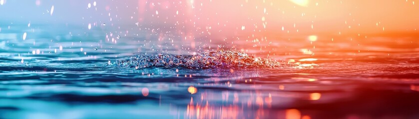 Poster - Vibrant Water Splash in Sunlit Environment