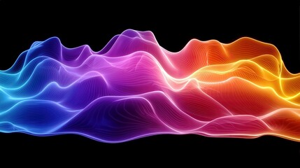 Poster - Vibrant 3D Wave Forms in Attractive Colors