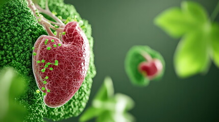 Poster - Explore the intricacies of cellular structures in nature's heart
