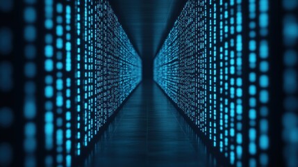 Leinwandbilder - Explore the depths of digital technology with illuminated data structures