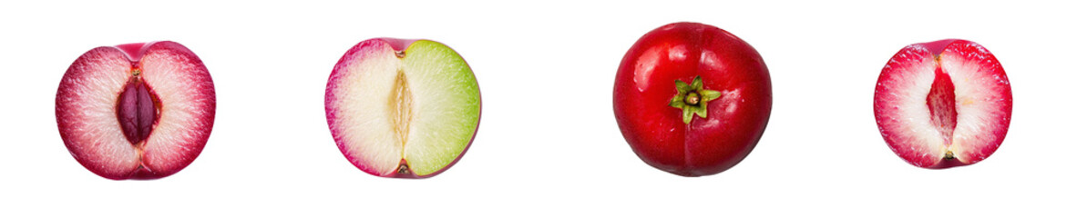 Poster - Printed on transparent background, half of a round plum