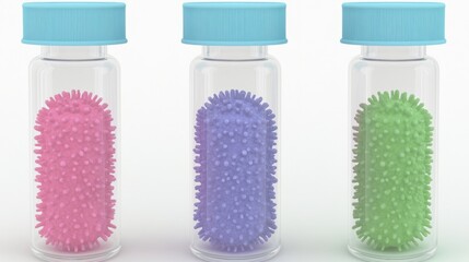 Poster - Explore colorful microbial cultures in laboratory vials