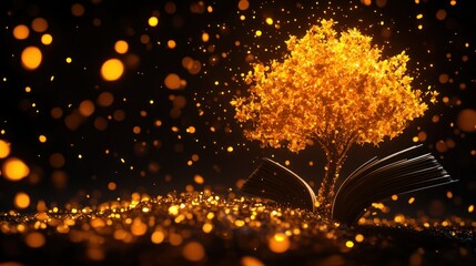 Poster - Illuminate your imagination with a glowing tree from an open book