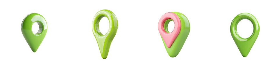 Aufkleber - A 3D location pin image with a hole in the middle, rendered in a sleek and glossy design. This can be used for navigation services, map markers, and location services.