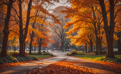Poster - Path with trees on both sides