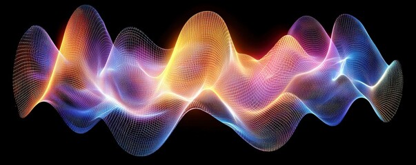 Poster - Stunning 3D Wave Patterns in Bright Colors