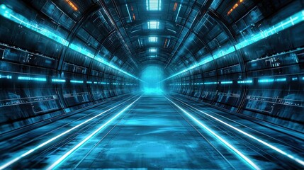 Poster - Tranquil Abstract Corridor with Ethereal Glow
