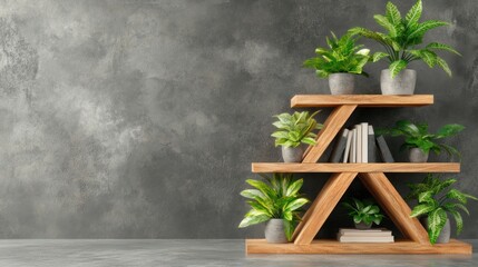 Aufkleber - Stylishly arrange indoor plants on modern shelves for a fresh look