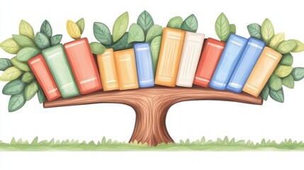 Poster - Books grow on trees a whimsical look at learning