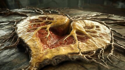 Aufkleber - Explore the intricate beauty of a heart-shaped formation revealing nature's secrets