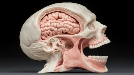 Aufkleber - Explore the intricacies of human anatomy through detailed brain and skull models