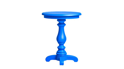 Poster - A beautiful blue wooden table with four sturdy legs in a minimalist style. Perfect for modern interior settings or home office furniture. Isolated on a transparent background.