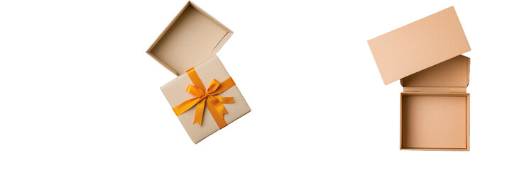Aufkleber - The gold gift box is elegantly decorated with glitter and ribbon bows, perfect for presenting gifts during holidays, parties, or special occasions.