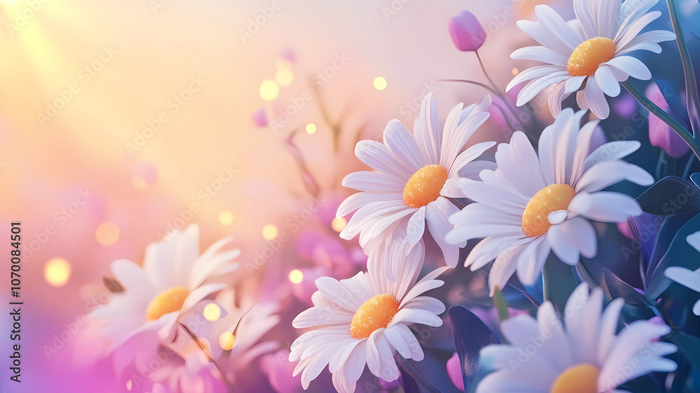 Realistic Daisy Blossoms Capturing Seasonal Beauty from Spring to Fall