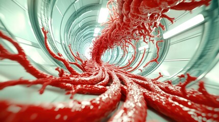 Leinwandbilder - Explore the intricate pathways of biological structures in a unique environment