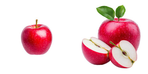 Aufkleber - Apple with white inner flesh after being bit off from its front side. The apple has a shiny surface and a small brown stem at the top.