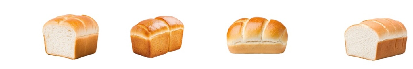Poster - Bread with golden brown crust, fluffly texture, and a classic, comforting design. Isolated on transparent background. .