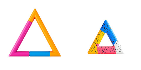 Poster - Color gradient transitioning from pink to yellow to purple. Layered with transparent background, this geometric shape has a modern and minimalist feel.