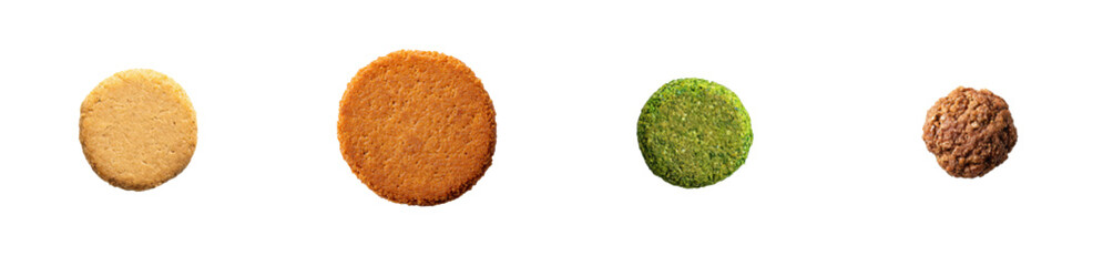 Aufkleber - Top view of vegan burger patty isolated on transparent background