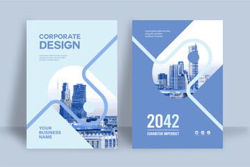 Wall Mural - City Background Business Book Cover Design Template