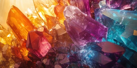 Poster - Colorful Crystals in Stunning Visual Composition