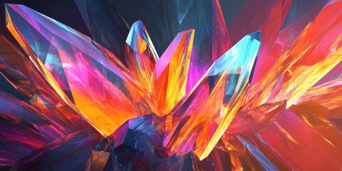 Poster - Radiant Abstract Crystal Composition