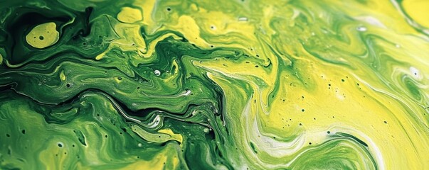 Poster - Vibrant Lime Green Marbled Texture Background