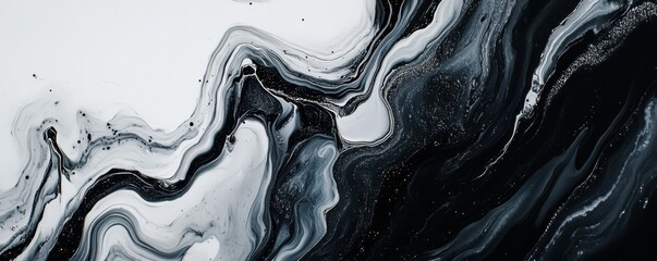 Poster - Striking Abstract Marbled Effect in Monochrome Colors